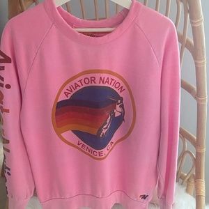 Aviator Nation Pink Malibu Crewneck